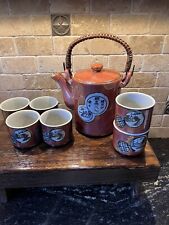 Antique Japanese Ceramic Tea Set Red picture