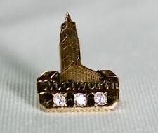 RARE Vintage 14K GOLD 3 DIAMONDS WOOLWORTH POSSIBLE Service Award Pin picture
