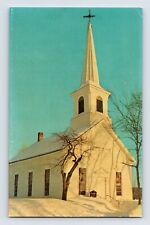 Postcard Maine Rumford Point ME Congregational Church Snow 1960s Unposted Chrome picture