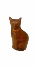 Vintage Ceramic Textured  8.5” Brown Cat Statue picture
