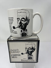 Vintage 1992 Largely Literary William Faulkner Coffee Mug New In Box picture
