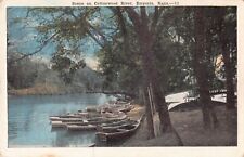 Boats on the Cottonwood River, Emporia, Kansas - Old Postcard picture