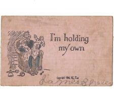 c1906 I’m Holding My Own Babies Cloth Funny Comic Artist Signed HC Zim Postcard picture