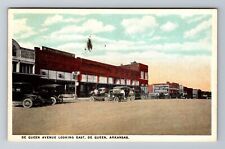 De Queen AR-Arkansas, De Queen Avenue, Grocery Store, Vintage c1939 Postcard picture