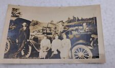 Antique Black & White Photo People Gathered With Cars Early 1900'S ? picture
