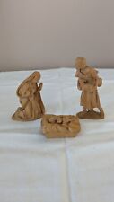 Vintage Anri Italian Carved Wood Nativity Figurines 3 PIECE picture