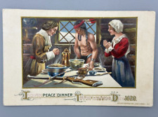 1912 JOHN WINSCH Native American Peace Dinner THANKSGIVING Postcard ANTIQUE picture