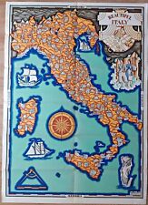 Rare 1933 Umberto Zimelli Italy Pictorial Map, Beautiful Italy, La Belle Italie picture