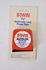 Vintage NOS Irwin Autolok Power Tape Automatic Lock 3/4 Inch 16' Tape Measure  picture