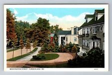 Cumberland MD-Maryland, Washington Street, Residences, Antique Vintage Postcard picture