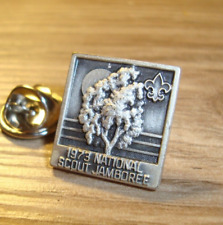 BOY SCOUT BSA 1973 NATIONAL JAMBOREE Silver HAT PIN BADGE INSIGNIA LAPEL Pin picture