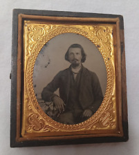 Antique Cased Collodion Positive  ~ 30 Year Old Man in Suit w Facial Hair Suit picture