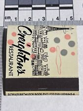 Rare Vintage Feature Matchbook Cover Front Strike Creighton’s Fort Lauderdale FL picture
