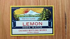 1920s Lemon Soda Label Ontario OR picture