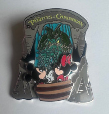 2010 WDW Disney Pirates of the Caribbean Ride 3D Mickey & Minnie Pin picture