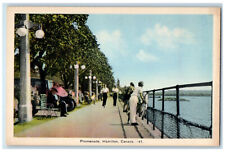 c1950's Sitting Walking and Viewing Scene Promenade Hamilton Canada Postcard picture