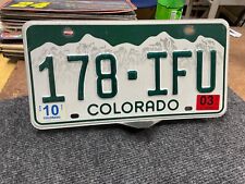 License Plate Vintage Colorado 178 IFU 2003 Snow Covered Mountains Rustic USA picture