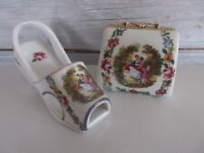 Vintage ~ Victorian Couple SHOE & PURSE Figurines- Imperial Porcelain 👜👠  picture