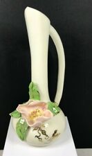 Vintage Pink Floral 3D Porcelain Vase with Handle - Signed Lillian Sprenger picture