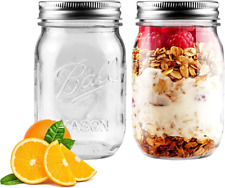 2 Pack Wide Mouth Mason Jars 16Oz Glass Canning Jars with Airtight Lids for Pres picture