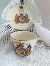 Coronation Tea Cup & Saucer 1953 Queen Elizabeth II EIIR Johnson Bros England picture