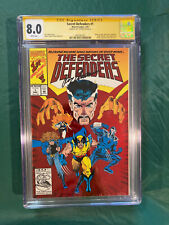 Secret Defenders 1 CGC 8.0 SS Signed Roy Thomas Marvel 1993 Dr Strange Wolverine picture