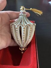 Lenox Brocade Finial Porcelain Christmas Holiday Ornament Gold Accents picture