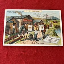 1800s Early 1900s Tell Chocolade PIONEER Sacramento CA. GOLD RUSH Trade Card  EX picture