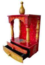 RED Hand Painted Colour wooden Mandir with Home Temple, office Puja Mandap Ghar picture