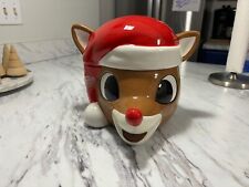 Rudolph The Red Nose Reindeer Canister Cookie Jar Rare HTF Christmas Holiday NEW picture