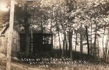 1938 RPPC Webster,WI A Cabin at Log Cabin Inn,Devils Lake Burnett County Vintage picture