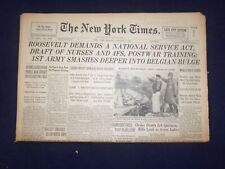 1945 JAN 7 NEW YORK TIMES - ROOSEVELT DEMANDS A NATIONAL SERVICE ACT - NP 6645 picture