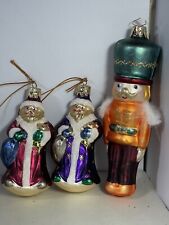Vintage Christborn Ornament Collection x3 Nutcracker And Wise Men Ornaments  picture
