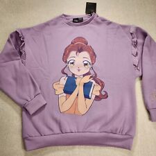 Cakeworthy Disney Princess Anime Belle Sweatshirt Crewneck Pullover Womens L NEW picture
