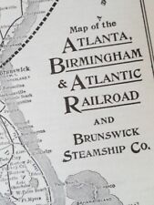 1907 map & report ATLANTA BIRMINGHAM & ATLANTIC RAILROAD Brunswick Steamship  picture