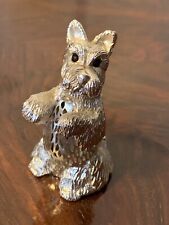Vintage Christofle Lumiere Silver Terrier Dog with Onyx Eyes Pre-Owned picture