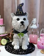 Cute Halloween White Dog Statue Witch Costume 12 Inch NWT Yorkie Witch Costume picture