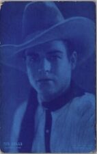 TED WELLS Cowboy Western Actor Postcard / Exhibit Card 