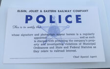 Vintage EJ&E Railroad Police ID Pledge Card 1968 Unused Railroad Collectable picture