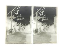 Glass Plate Negative Photo Japanese Outdoor Market Scene Hanging Lanterns People picture