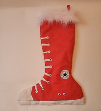 Christmas Converse All Star Merry Xmas Red High Top Shoe Stocking 17.5