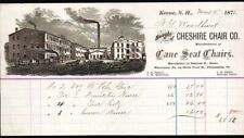 1875 Keene NH - Cheshire Chair Co - BEAUTIFUL Rare Letter Head Bill picture