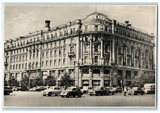 c1940's Scene of Cars Road Moscow Hotel Russia Unposted RPPC Photo Postcard picture