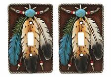Ebros Southwestern Tribal 3 Feathers (Single Toggle Switch Cover Set of 2) picture