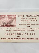 C 1940s Hotel Monterrey Mexico Brochure Courtesy Map Interior Exterior Views picture