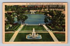 Cleveland OH-Ohio, Fine Arts Garden & Lake, Art Museum, Vintage Postcard picture