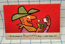 ATQ Ephemera Postcard unposted HARRAHS Casino RENO LAKE TAHOE Red Cowboy  picture
