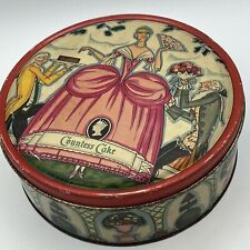 Vtg Antique 1928 Guy Arnoux Bond Bakers Countess Cake Tin Round Pink Lady 8