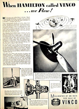 1944 Vinco Tool Company Print Ad Propeller Warplane Aviation Production 142 picture