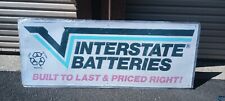 Vintage Metal Interstate Batteries Sign Gas Station Oil Car Auto picture